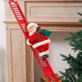 ✨ Santa Claus Escalador Animado – Subiendo la Escalera con Música, Ideal para Árbol de Navidad